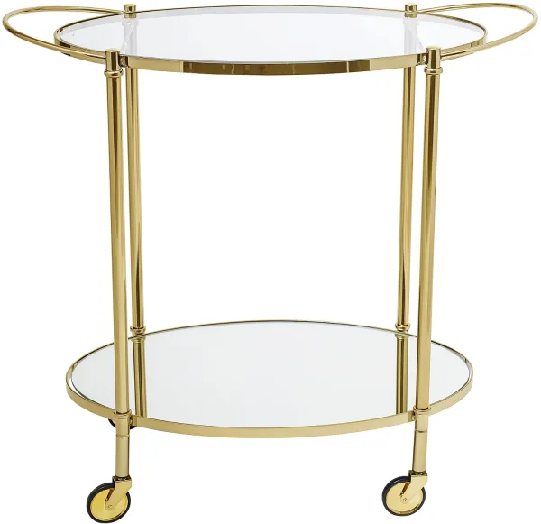 Nordic, Mesa de bar/mesa auxiliar con ruedas, Chapado en oro