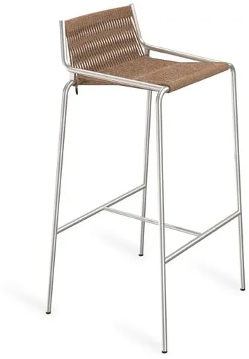 Thorup Copenhagen Noel Taburete de Bar H77 Acero/Marrón Lana