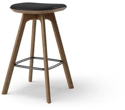 Brdr. Krüger Pauline Taburete de Bar H65 Roble Ahumado/Cuero Negro