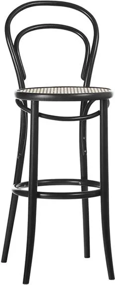 TON No 14 Taburete de bar 61 cm Ratán/Negro