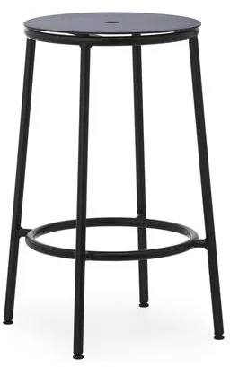 Normann Copenhagen Circa Taburete de Bar H65 Negro/Aluminio Negro