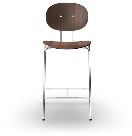 Sibast Furniture Piet Hein Taburete de Bar Cromo Nogal