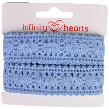 Cinta de Encaje Infinity Hearts Poliéster 25mm 05 Azul - 5m
