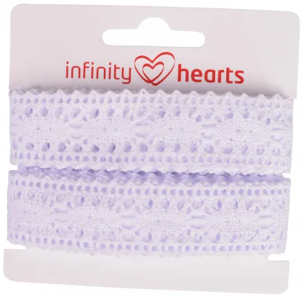 Cinta de encaje Infinity Hearts Poliéster 25mm 01 Blanco - 5m