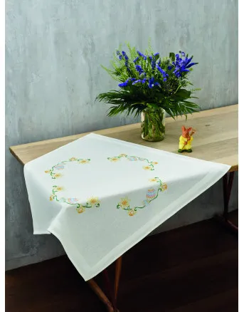 Permin Kit de Bordado Narcisos & Huevos 80x80cm