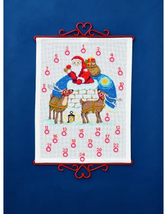 Permin Kit de bordado Papá Noel en la chimenea 32x42cm