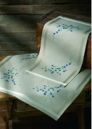 Permin Kit de bordado Mantel estampado con borde tejido 80x80cm