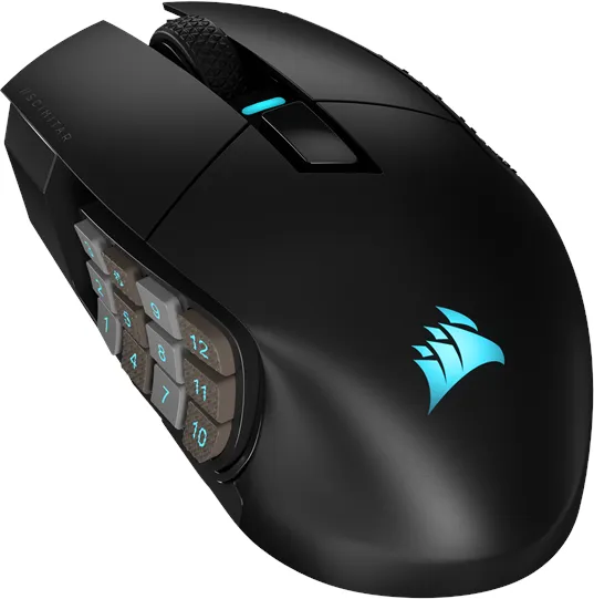Corsair SCIMITAR ELITE WIRELESS Gaming Mouse - Ratón - Óptico - 16 botones - Negro