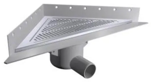 Purus Corner desagüe de suelo paquete Ø50 mm horizontal con