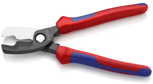Knipex tijeras para cables con doble filo pavonadas, con mango de múltiples componentes 200 mm