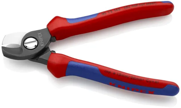 Knipex tijeras para cables pavonadas, con mango multicomponente 165 mm
