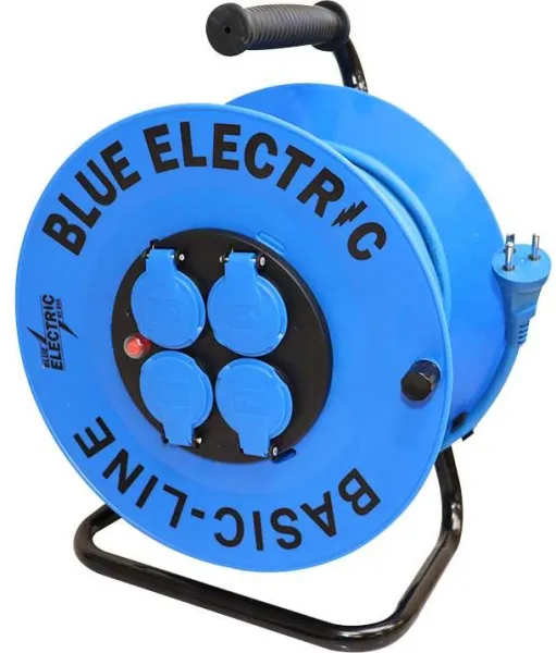 Blue electric Tambor de cable Basicline - 40 m