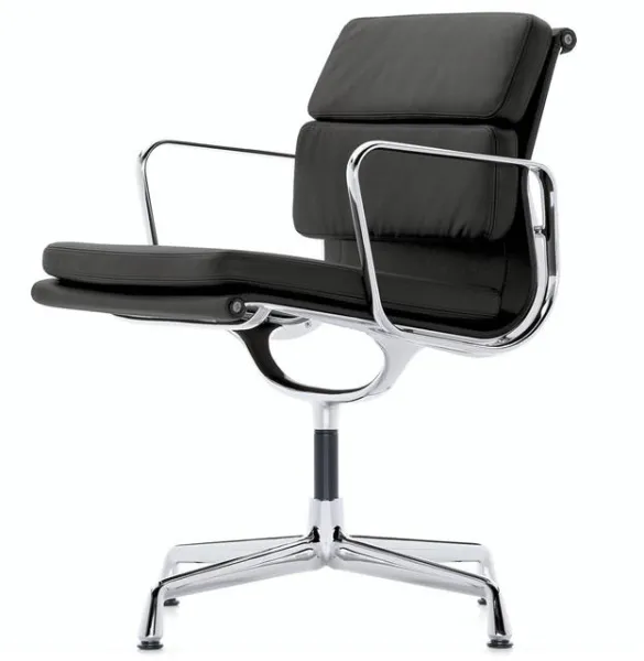 Vitra Soft Pad EA 208 Silla de oficina con Swivel Negro/Cromo