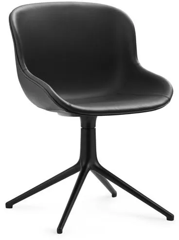 Normann Copenhagen Hyg Silla Giratoria Tapizada Aluminio Negro/Cuero Negro en 41599