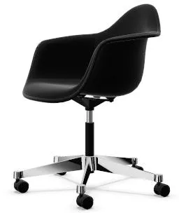 Vitra Eames Plastic PACC Silla de oficina con Swivel Totalmente tapizada Negra/Hopsak F60