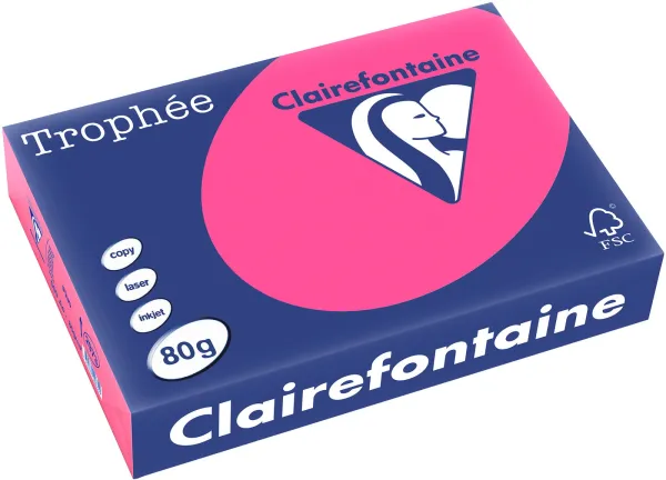 Q-connect Trophee papel de copia A4 80g fluo rosa 500 hojas