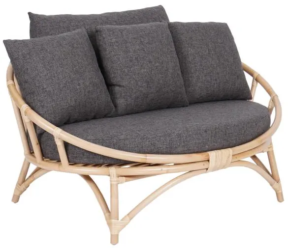 Sofá lounge Muscat 2 pers. gris oscuro 127x102x70cm