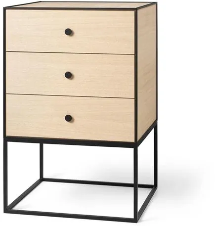 Audo Frame 49 Mesa auxiliar con 3 cajones Roble