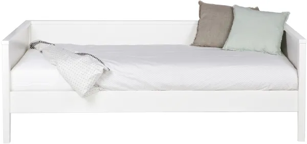 Nikki, Sofacama, blanco, H73x100x208 cm, pino