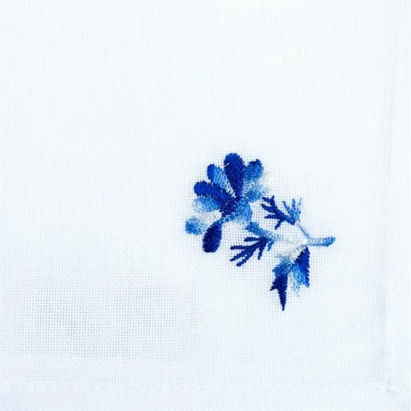 Servilleta de tela Langkilde & Søn - Zinnia - Flor azul