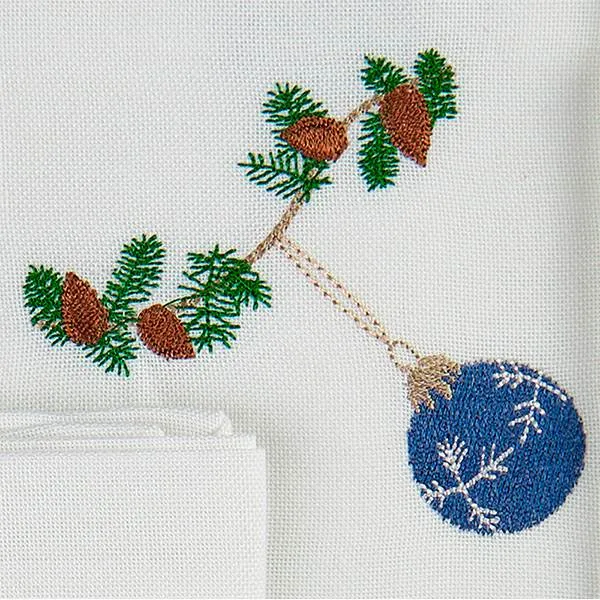 Langkilde & Søn - Servilleta de Navidad con bola de Navidad azul