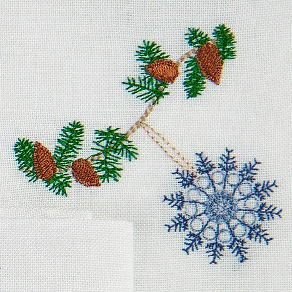 Langkilde & Søn - Servilleta de Navidad con cristal azul