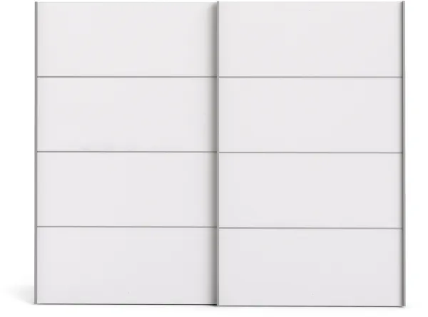 TVILUM Verona Armario con puertas correderas - madera blanca, 2 puertas correderas, con estantes, ancho